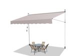 Jayseuw Tenda Da Sole A Morsetto 400X120Cm Tenda Da Sole Per Balcone Regolabile In Altezza Con Manovella Protezione Solare Senza Foratura Per Terrazza E Balcone Beige