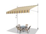 Tenda Da Sole Jayseuw 300X120 Cm Tenda Da Sole Per Balcone Regolabile In Altezza Con Manovella Protezione Solare Senza Forature Per Terrazze E Balconi Giallo Blu