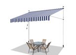 Tenda Da Sole Jayseuw 300X120 Cm Tenda Da Sole Per Balcone Regolabile In Altezza Con Manovella Protezione Solare Senza Forature Per Terrazze E Balconi Blu Bianco