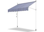 Clanmacy Tenda Da Sole Con Morsetti Tenda Da Sole Per Balcone Resistente Ai Raggi Uv Impermeabile Blu Bianco 400 Cm