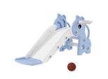 Scivolo Per Bambini Aiyaplay, 3 In 1, Scivolo Per Bambini Con Canestro, Scivolo Con Canestro Per Bambini Da 1 A 3 Anni, Per Interni, Blu 106 X 51,5 X 52 Cm
