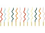 Candele Di Compleanno Intrecciate Arcobaleno, 14 Cm, Mix (1 Confezione / 12 Pz.)