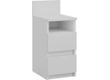 Vicco Comodino Monty, 25 X 59.1 Cm Con 2 Cassetti, Bianco