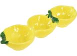 Set Decorativo Di Ciotole In Ceramica Con Limoni, 28,5 Cm, Per La Tavola Estiva
