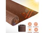 Clanmacy Schermo Privacy Recinzione Privacy In Pvc Frangivento Per Balconi E Terrazze Da Giardino, Marrone 0,9 X 4 M