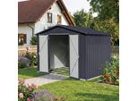 Capannone Albatros Profi Xl - Metallo Zincato In Antracite (Ral 7016) | 259X189X192Cm, 9,4M³ | Incl. Serratura E Ganci Per Attrezzi | Resistente Alle Intemperie