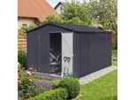Capannone Albatros Profi Xxl - Metallo Zincato In Antracite (Ral 7016) | 259X313X192Cm, 15,5M³ | Incl. Serratura E Ganci Per Attrezzi | Resistente Alle Intemperie