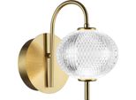 Lampada Da Parete Moderna In Vetro Oro Paralume Decorativo Per Soggiorno Camera Da Letto Colore Caldo Led 5W Lazie Italux