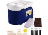Tornio 350 W, Macchina Per Ceramica 220 V, Tornio Elettrico 28 Cm, Regolazione A Pedale, 60 Db, Tornio Per Ceramica Fai Da Te 300 Giri Al Minuto, Blu, 13,3 Kg