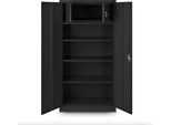Armadio Per Archiviazione Con Scomparto Segreto Armadio In Metallo Armadio Per Ufficio Lamiera D'acciaio Verniciata A Polvere 185 Cm X 90 Cm X 45 Cm Colore: Nero