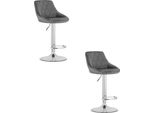 Hocker Kast - Velluto Grigio / Base Cromata X 2