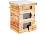 Arnia, Arnia Zander Per 30 Favi, Legno Di Cedro Rivestito Di Cera D'api, 2 Cassette Per Alveari Profonde + 1 Media, Set Per Arnie Langstroth, Finestre In Acrilico Trasparente Con Fondamenta