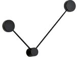 Lampada Da Parete Eclipsia Nera - 325X520X64Mm 2Xgx53 - Applique In Metallo Due Bracci - Braccio Lungo A Destra