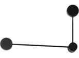 Lampada Da Parete Eclipsia Nera - 325X520X64Mm 2Xgx53 - Applique In Metallo Due Bracci - Braccio Lungo A Sinistra
