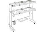 Scolapiatti Sopra Il Lavello, Altezza Regolabile, Acciaio Inox Resistente, 2 Livelli, M