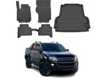 Set Di Tappetini E Rivestimenti Per Il Bagagliaio Per Vw Amarok 2010-2021 In Gomma Tpe Nero 5X
