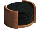 Kesper Sottobicchieri 12 Pezzi, Ø 10 Cm, Bambù/Feltro, Nero Kesper 59747