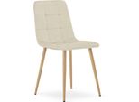 Sedia Imbottita Beige Kara Velluto Pranzo Loft Moderno