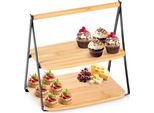 Vilde | Etagere A 2 Livelli - 28X20X27,5 Cm - Bambù E Metallo - Elegante Supporto Per Spuntini