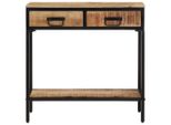 Syfax™ Tavolo Consolle 70X35X70 Cm In Legno Massello Di Mango Grezzo