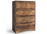 Cassettiera Bealife 72X41X94 Cm | 3 + 2 Cassetti | Colore Retrò | In Mdf | Con Protezione Antiribaltamento E Guide Per Cassetti | AP23
