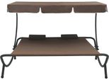 Syfax™ Lettino Prendisole Con Baldacchino E Cuscini Marrone