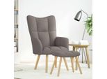 Syfax™ Poltrona Relax Con Poggiapiedi Tortora In Tessuto