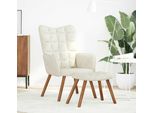 Syfax™ Poltrona Relax Con Sgabello In Velluto Crema