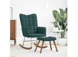 Syfax™ Sedia A Dondolo Con Sgabello In Velluto Verde Scuro