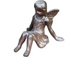 Figura Da Giardino Angelo Seduto In Ghisa
