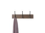 Appendiabiti Da Parete In Legno 34 Cm – 3 Ganci – Effetto Noce – Ganci Da Parete / Appendiabiti Per Corridoio, Bagno E Camera Da Letto
