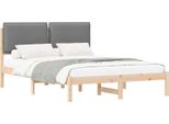 Syfax™ Letto Con Testiera Rivestita Grigio Chiaro 140 X 200 Cm