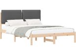 Syfax™ Letto Con Testiera Rivestita Grigio Scuro 140 X 200 Cm