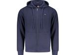 Felpa Con Cappuccio Blu A Maniche Lunghe Da Uomo Con Zip E Tasche