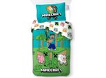 Biancheria Da Letto Minecraft "Jungle Explore"" 140X200 + 70X90 | 100% Cotone | Bottoni A Pressione"
