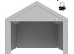 Succebuy Tetto Di Ricambio Per Carport, 3,65 X 6,09 M, Robusto Telone Con Pareti Laterali, Resistente Ai Raggi Uv, Copertura Durevole Per Ripari Portatili, Grigio, Senza Telaio