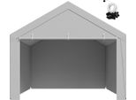 Succebuy Tetto Di Ricambio Per Carport, 6,09 X 3,96 M, Robusto Telone Con Pareti Laterali, Resistente Ai Raggi Uv E Durevole, Grigio, Senza Telaio