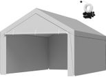 Tetto Di Ricambio Per Auto Vevor, 6,09 X 3,96 M, Telo Per Garage Portatile Con Pareti Laterali, Resistente Ai Raggi Uv, Telo Per Tettoia Per Auto, Grigio, Telaio Non Compreso Nella Fornitura