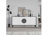 Madia 4 Ante Gora180 Colore Antracite E Bianco 180X35,6X82
