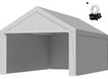 Tetto Di Ricambio Per Auto Vevor, 3,65X6,09 M, Telo Per Garage Portatile Con Pareti Laterali, Resistente Ai Raggi Uv, Telo Per Tettoia Per Auto, Grigio, Telaio Non Compreso Nella Fornitura