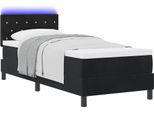 Syfax™ Letto A Sorgente Led Con Materasso Nero 80 X 200 Cm Velluto