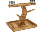 Supporto In Legno Naturale - Asta - Per Pappagalli Di Medie E Grandi Dimensioni