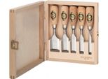 Set Di Scalpelli Corti Kirschen In Scatola Di Legno Set Di 5 Pezzi Con Manico In Faggio Ramato 10-16-20-26-35 Mm 1157000