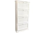 Milanihome.It - Scarpiera 79X30X170 Bianca Per Interno Ingresso Arte Povera Massello Colore: Biancodi Colorebianco