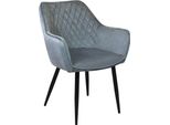 Milanihome.It - Poltrona Imbottita Per Sala Da Pranzo In Velluto Di Design Moderno Industrial Cm 61 X 61 X 82 Hdi Coloregrigio
