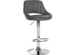 Sgabello Regolabile In Pelle Finta - Sgabello - Girevole A 360°, Facile Da Pulire Colore: Grigio | Colore Base: Cromo