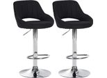 Set Di 2 Sgabelli Da Bar - Sgabello Da Bar - Regolabile In Altezza Con Funzione Girevole A 360° | Colore: Nero | Materiale Base: Metallo Cromato