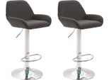Set Di 2 Sgabelli Da Bar In Tessuto - Design Senza Tempo - Altezza Regolabile E Funzione Girevole A 360°
