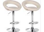 Set Di 2 Sgabelli Da Bar Regolabili - Sgabello - Tessuto Di Facile Manutenzione, Girevole A 360°