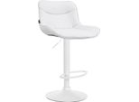 Sgabello Da Bar In Pelle Finta - Sgabello Di Design - Comfort Ergonomico, Regolabile In Altezza | Colore: Bianco | Colore Base: Bianco